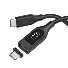 CIO　マグネットシリコンケーブル(液晶表示付き)1m ブラック ［USB Power Delivery対応］　CIOSLMGSCCC1BK