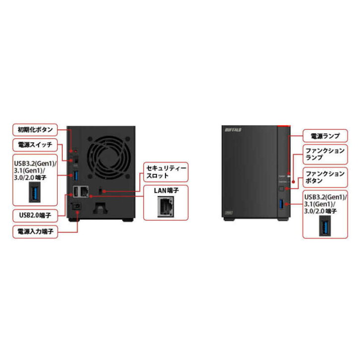 楽天市場】BUFFALO NAS［8TB搭載 /2ベイ］ LinkStation 2.5GbE搭載 