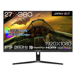 JAPANNEXT@27C` IPSpl Full HD(1920 x 1080) 360Hz tj^[ HDMI DP sRGB 100 HDR400@JN-360IPS27FHDR