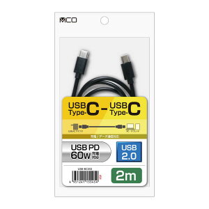 �i�J�o���V�@USB-C �� USB-C�P�[�u�� �m�[�d /�]�� /2m /USB Power Delivery /60W /USB2.0 �n�@USB-BC202