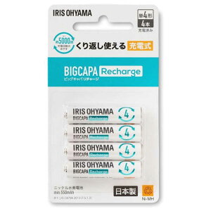 �A�C���X�I�[���}�@IRIS OHYAMA�@�r�b�O�L���p ���`���[�W�uBIGCAPA Recharge�v�P4�`�j�b�P�����f�d�r 4�{�p�b�N �m4�{�n�@BCR-R4MH/4B