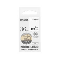 カシオ　CASIO　NAME LANDテープ 布タグテープ ［黒文字 /36mm幅］ 白　XR-36NTWE