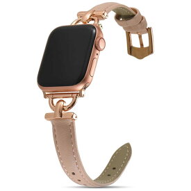 GAACAL　APPLE WATCH 1-9/SE1-2 38/40/41MM 「大人な知的感」異素材PUレザーバンド ピンクベージュ　W00230PBA