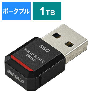 BUFFALO�@�O�t��SSD USB-A�ڑ� �m1TB /�|�[�^�u���^�n �u���b�N�@SSD-PST1.0U3-BA