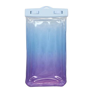 MOTTERU ケースにいれたまま写真撮影や通話ができる グラデーション防水ケース ブルー MOTWPCGDBL