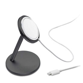 日本トラストテクノロジー　MagSafe用スタント＋マグネット内蔵ワイヤレス充電器セット BK　MAGCHARST-GY