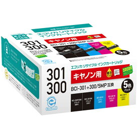 エコリカ　互換リサイクルインクカートリッジ ［キヤノン BCI-301＋300/5MP］ 5色マルチパック　ECI-C301-5P