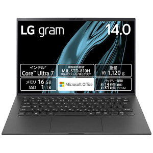 LG�@�m�[�g�p�\�R�� gram [ 14�^ / Win11 Home / Core Ultra 7 / ������16GB / Office ]�@14Z90S-MA78J2