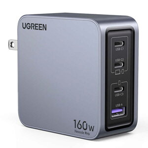 UGREEN@Nexode Pro }[d 160W GaN 3C1A 4|[g USB-C to USB-CP[ut 25876 m4|[gn O[@UGR-OT-000011