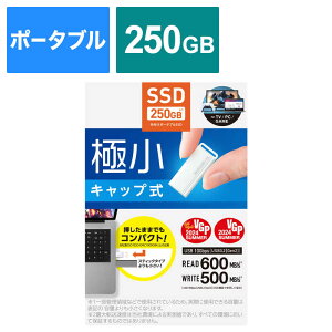 GR@ELECOM@SSD Ot 250GB USB3.2 Gen1 Ǐoő400MB/b ^ USB^ |[^u Lbv  ϏՌ zCg@ESD-EXS0250GWH