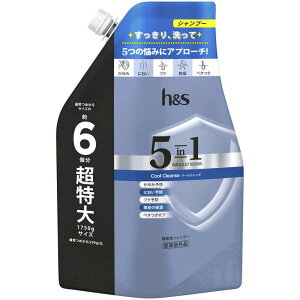 P&G h&s(エイチアンドエス) 5 in 1 クールクレンズシャンプー つめかえ用 超特大サイズ 1.75L