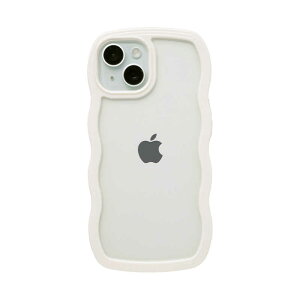 HAMEE�@�miPhone 15/14/13��p�nULTRA FINE Wavy Frame iPhone�P�[�X �z���C�g �@661-054368