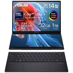 ASUS �G�C�X�[�X�@�m�[�g�p�\�R�� Zenbook Duo [ 14�^ / Win11 / Core Ultra 9 / ������32GB / SSD1TB / Office ] �C���N�E�F���O���[�@UX8406MA-U9321WS