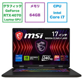 MSI　ゲーミングノートパソコン ［17.0型 /Win11 Pro /Core i7 /メモリ64GB /SSD2TB ］　SWORD17-B14VGKG-4650JP