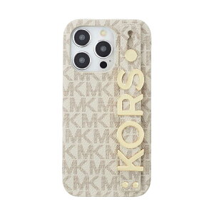 �}�C�P���R�[�X�@Slim Wrap Case Stand �� Ring iPhone 15 Pro MICHAEL KORS Vanilla�@MKSRVNLWPIP2361P