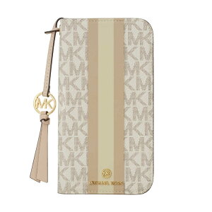 �}�C�P���R�[�X�@Folio Case Stripe TasselCharm Magsafe iPhone 15 MICHAEL KORS Vanilla�@MKSTTCVNLFLIP23261