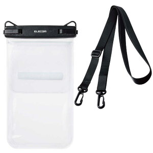 �G���R���@ELECOM�@�h���X�}�z�P�[�X IPX8 2�|�P�b�g�^�C�v ��F�ؑΉ� �V�����_�[�X�g���b�v�t (6.9�C���`�X�}�z�Ή�) �u���b�N�@P-WPS2P05BK