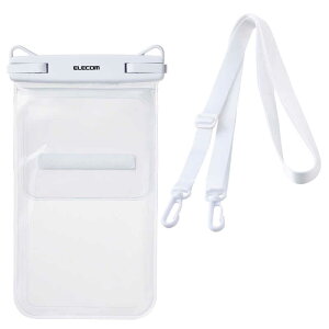 �G���R���@ELECOM�@�h���X�}�z�P�[�X IPX8 2�|�P�b�g�^�C�v ��F�ؑΉ� �V�����_�[�X�g���b�v�t (6.9�C���`�X�}�z�Ή�) �z���C�g�@P-WPS2P05WH