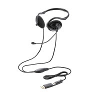 エレコム　ELECOM　ヘッドセット 折りたたみ式 ［USB-C＋USB-A /両耳 /ネックバンドタイプ］ ブラック　H…
