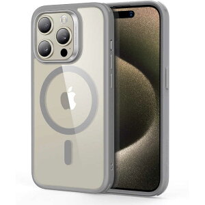ESR�@iPhone 15 Pro(6.1�C���`)�n�C�u���b�h�P�[�X Clear Grey�@ClassicHybridCase-HaloLockforiPhone15Pro
