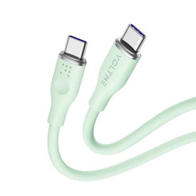 VOLTME　モスシリーズ(Eマーカー)シリコン 充電ケーブル USB-C＆USB-C 100W 緑 1m　C2143