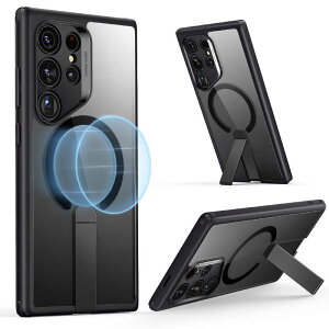 ESR�@Galaxy S24 Ultra�Ή� �L�b�N�X�^���h�t�� �}�O�l�b�g�P�[�X Clear Black�@BoostFlickstandCase