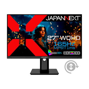 JAPANNEXT TNパネル搭載 165Hz対応ゲーミングモニター HDMI DP HDR400相当 sRGB:99% PS5 WQHD:120Hz接続 JN-27GT165WQHDR-HSP