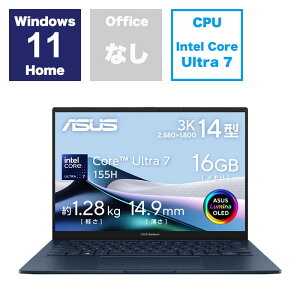 ASUS GCX[X@m[gp\R Zenbook 14 OLED [ 14^ / Win11 Home / Core Ultra 7 / 16GB / SSD1TB ] |_[u[@UX3405MA-TU7161WBL
