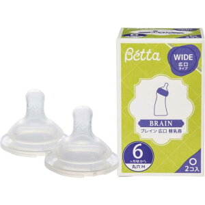 ズームティー Betta ブレイン 広口 替乳首 2個セット (丸穴M)