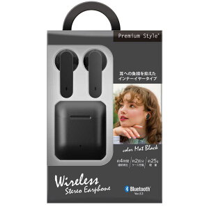 PGA�@���C�����X�X�e���I�C���z�� �C���i�[�C���[ Premium Style �mBluetooth�Ή��n �}�b�g�u���b�N�@PG-BTE18TW5BK