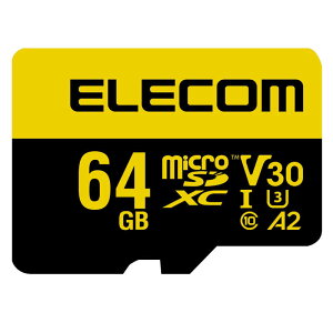 GR@ELECOM@}CNSDJ[h microSDXC 64GB Class10 UHS-I U3 V30 Ǎő90MB/s SDϊA_v^[t@MF-HMS064GU13V3