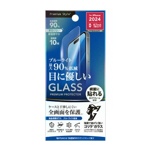 PGA�@iPhone 16(6.1�C���`)�t���ی�K���X 2�{�����S�����K���X Premium Style �u���[���C�g�J�b�g/�������@PG-24AGL05GBL