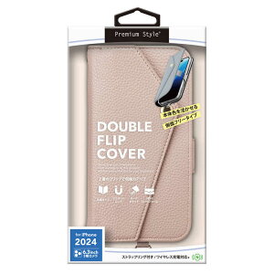 PGA�@iPhone 16 Pro(6.3�C���`) �_�u���t���b�v�J�o�[ Premium Style �s���N�@PG-24BFP15PK
