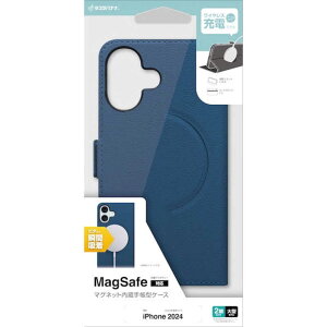 ���X�^�o�i�i�@iPhone 16 Plus(6.7�C���`) �蒠�^�P�[�X �T�C�h�}�O�l�b�g Magsafe�Ή� �l�C�r�[�@8256IP467BSMMNV