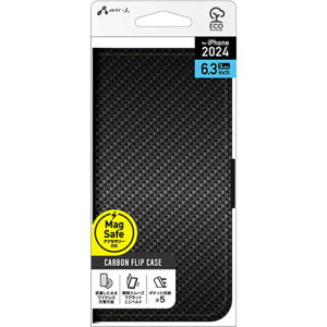 �G�A�[�W�F�C�@iPhone 16 Pro(6.3�C���`) Magsafe�Ή��蒠�^�P�[�X �J�[�{���@ACP24PPBCB