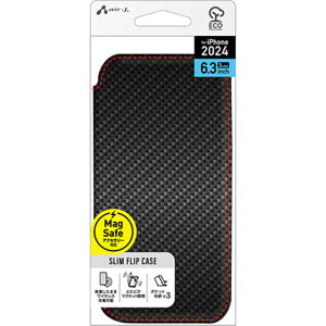 �G�A�[�W�F�C�@iPhone 16 Pro(6.3�C���`) Magsafe�Ή��X�����蒠�^�P�[�X �J�[�{��/���b�h�@ACP24PPMBCBR