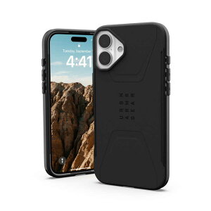 UAG@iPhone 16 Plus ϏՌP[X MAGSAFEΉ CIVILIAN ubN@UAG-IPH24LB-CMS-BK