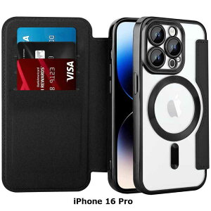 ROYALMONSTER iPhone16 Pro MagSafe対応 手帳型ケース BK RM-16MGPR-BK