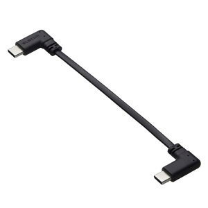�G���R���@ELECOM�@���o�C���o�b�e���[�p�P�[�u��(USB Type-C/�[�d��p/60W) 0.1m �Z�� L�� PD�Ή� �}���[�d �u���b�N�@MPA-CCLL01BK