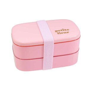ケイハウス プチフルール オーバル2段ランチ520ml ピンク 030419