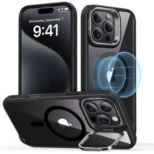 ESR@iPhone 16 Pro Max(6.9C`)X^htnCubhP[X Clear Black Clear Black@ClassicHybridCaseStashStandforiPhone16ProMax