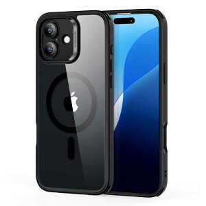 ESR�@iPhone 16 Plus(6.7�C���`)�}�O�l�b�g�Ή��A�~���^���[�O���[�h�P�[�X Clear Black Clear Black�@ESRClassicHybridCase-HaloLockiPhone16Plus