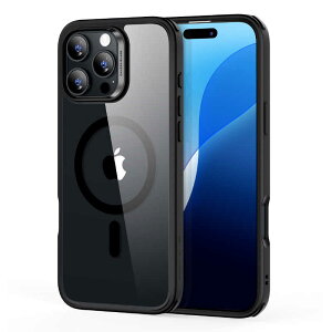 ESR�@iPhone 16 Pro(6.3�C���`)�}�O�l�b�g�Ή��A�~���^���[�O���[�h�P�[�X Clear Black Clear Black�@ESRClassicHybridCase-HaloLockiPhone16Pro