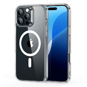 ESR�@iPhone 16 Pro Max(6.9�C���`)�}�O�l�b�g�Ή��A�~���^���[�O���[�h�P�[�X Clear�@ESRClassicHybridCase-HaloLockiPhone16ProMax