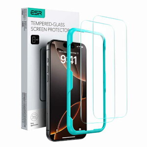 ESR@iPhone 16 Pro(6.3C`)KXtB(2) Clear - 2 Pack Clear - 2 Pack@Tempered-GlassScreenProtectorforiPhone16Pro