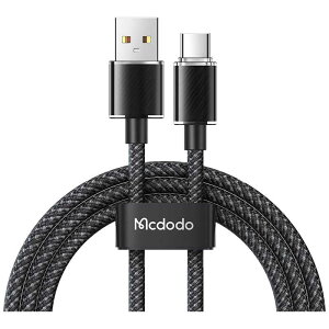 MCDODO@Type-A to Type-C 6A 100W QC2.0/3.0/4.0 Transparent Data Cable 1.2m Mcdodo Black@BMDCA365-12-BK