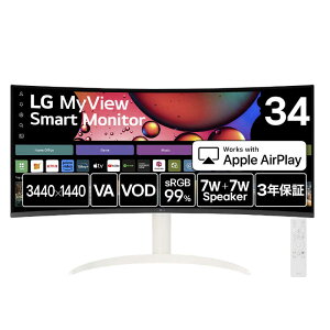 LG@PCj^[ MyView Smart Monitor m34^ /UWQHD(3440×1440) /Ch /Ȗʌ^n@34SR65QC-W