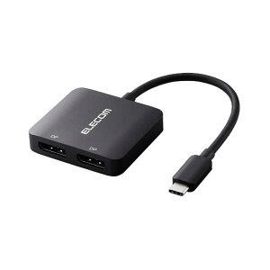 GR@ELECOM@USB Type-C - DisplayPort ϊ USB-C vO to DP ( fBXvC|[g )×2 8K 30Hz ubN@AD-CDP2BK2