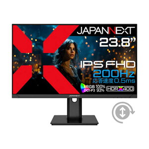 JAPANNEXT@IPSpl200HztHDQ[~Oj^[ 0.5ms(MPRT) HDMI DP USB Type-C(ő65Wd) sRGBF100 DCI-P3F93HDR400@JN-IPS238G200F-HSPC6