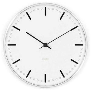 �C���e�b�N�@�|���v City Hall Wall Clock 29cm white ARNE JACOBSEN(�A���l ���R�u�Z��)�@AJ43641